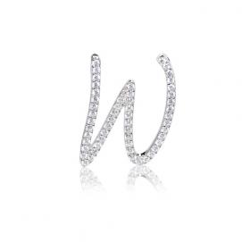 925 silver CZ alphabet pendant