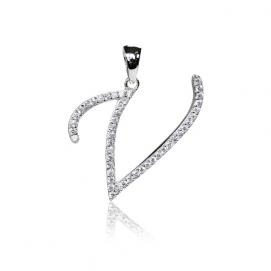 925 silver CZ alphabet pendant