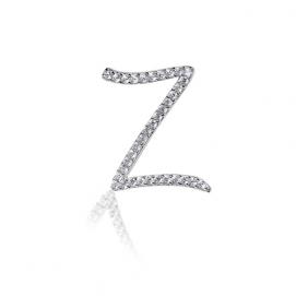 925 silver CZ alphabet pendant