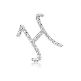 925 silver CZ alphabet pendant