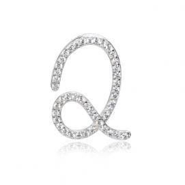 925 silver CZ alphabet pendant