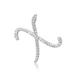 925 silver CZ alphabet pendant