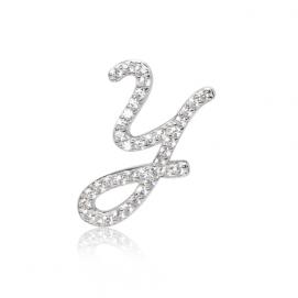 925 silver CZ alphabet pendant