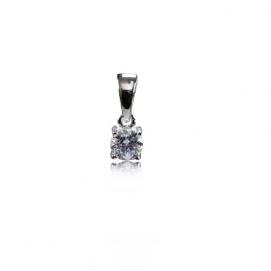 925 Silver 4.0mm Cubic Zirconia Pendant