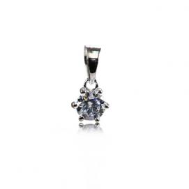 925 Silver 5.0mm Cubic Zirconia Pendant