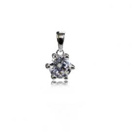 925 Silver 7.0mm Cubic Zirconia Pendant