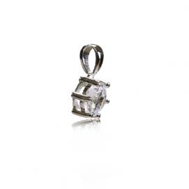 925 Silver 7.0mm Cubic Zirconia Pendant