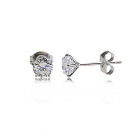 925 Silver 5.0mm Cubic Zirconia Earring
