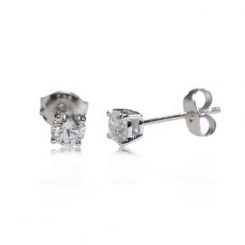 925 Silver 4.0mm Cubic Zirconia Earring