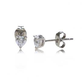 925 Silver 4.0mm Cubic Zirconia Earring