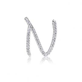 925 silver CZ alphabet pendant
