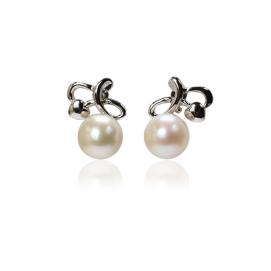 925 silver CZ fresh water pearl earring