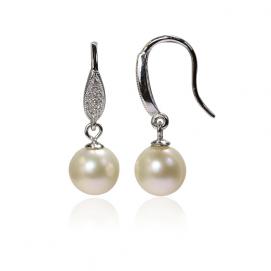 925 silver CZ fresh water pearl earring