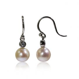 925 silver CZ fresh water pearl earring