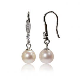 925 silver CZ fresh water pearl earring