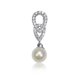 925 silver CZ fresh water pearl pendant