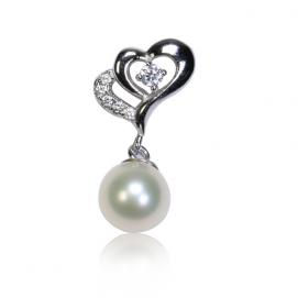 925 silver CZ fresh water pearl pendant