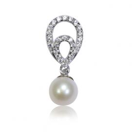 925 silver CZ fresh water pearl pendant