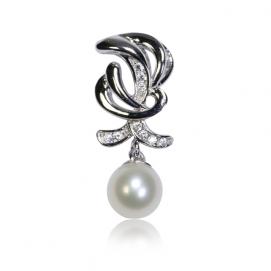 925 silver CZ fresh water pearl pendant