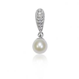 925 silver CZ fresh water pearl pendant
