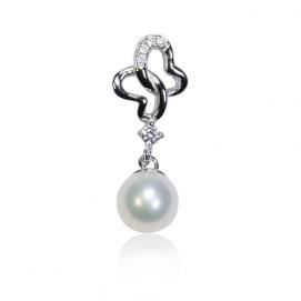 925 silver CZ fresh water pearl pendant
