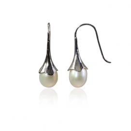 925 silver CZ fresh water pearl earring