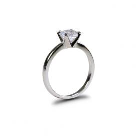 925 Silver 6.5mm Cubic Zirconia Ring