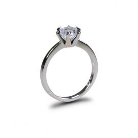 925 Silver 6.5mm Cubic Zirconia Ring