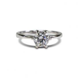 925 Silver 6.5mm Cubic Zirconia Ring