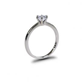925 Silver 5.0mm Cubic Zirconia Ring