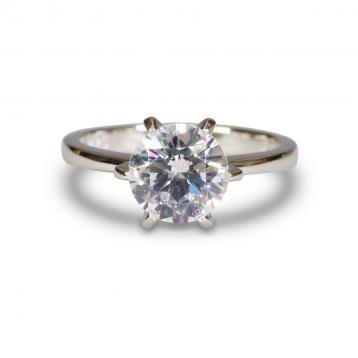 925 Silver 8.0mm Cubic Zirconia Ring