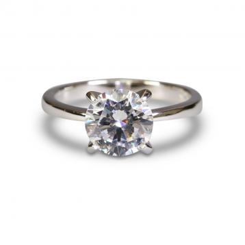 925 Silver 8.0mm Cubic Zirconia Ring