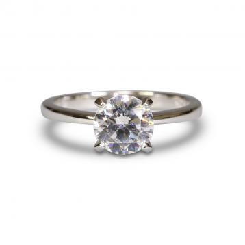 925 Silver 7.0mm Cubic Zirconia Ring