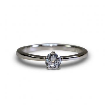 925 Silver 4.0mm Cubic Zirconia Ring