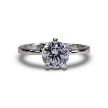 925 Silver 7.0mm Cubic Zirconia Ring