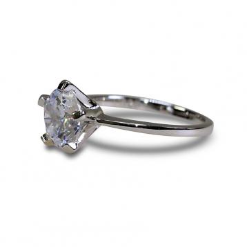 925 Silver 8.0mm Cubic Zirconia Ring