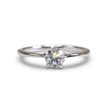 925 Silver 5.0mm Cubic Zirconia Ring