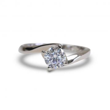 925 Silver 5.5mm Cubic Zirconia Ring