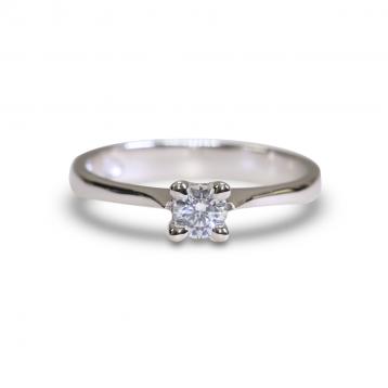 925 Silver 4.0mm Cubic Zirconia Ring