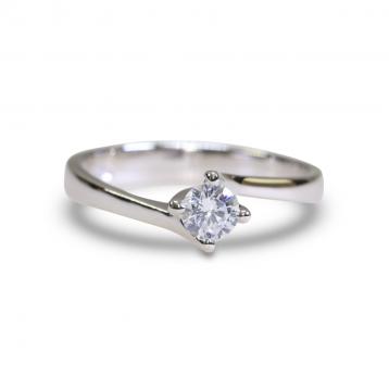 925 Silver 4.0mm Cubic Zirconia Ring