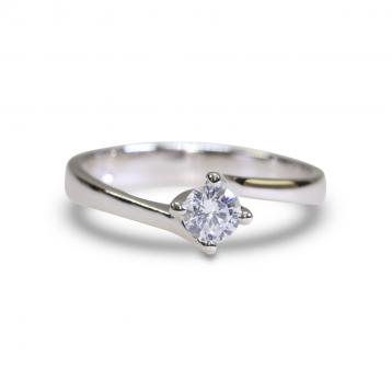 925 Silver 4.0mm Cubic Zirconia Ring