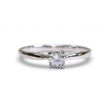 925 Silver 4.0mm Cubic Zirconia Ring