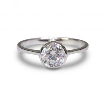 925 Silver 6.0mm Cubic Zirconia Ring