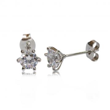 925 Silver 5.0mm Cubic Zirconia Earring