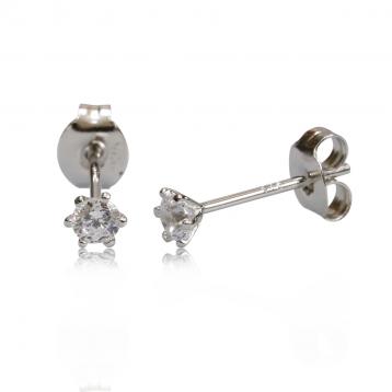 925 Silver 3.0mm Cubic Zirconia Earring