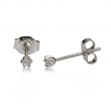 925 Silver 2.0mm Cubic Zirconia Earring