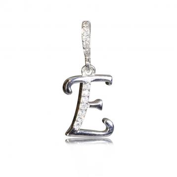 925 silver CZ alphabet pendant