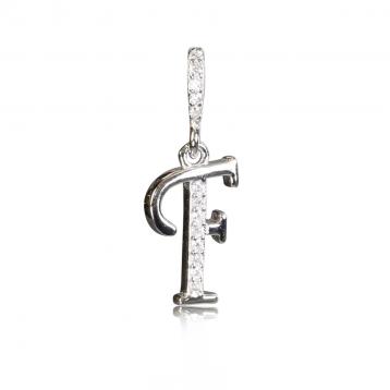 925 silver CZ alphabet pendant
