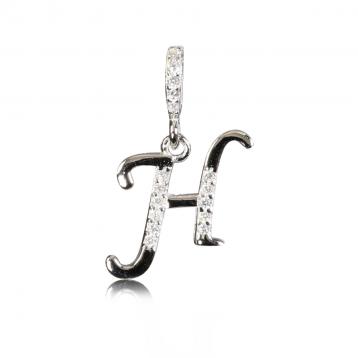 925 silver CZ alphabet pendant