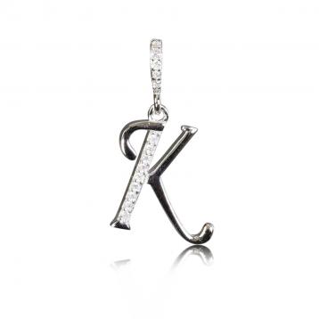 925 silver CZ alphabet pendant